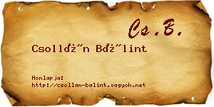 Csollán Bálint névjegykártya