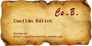 Csollán Bálint névjegykártya